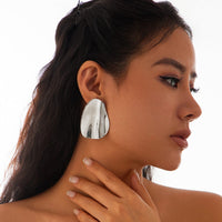 Thumbnail for Geometric Chunky Pleated Oval Earrings - ArtGalleryZen