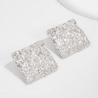 Thumbnail for Geometric Chunky Pleated Square Stud Earrings - ArtGalleryZen
