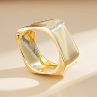 Thumbnail for Geometric Chunky Square Wide Cuff Bangle Bracelet - ArtGalleryZen