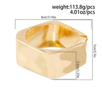 Thumbnail for Geometric Chunky Square Wide Cuff Bangle Bracelet - ArtGalleryZen