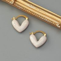 Thumbnail for Geometric Colorful Enamel Heart Earrings - ArtGalleryZen