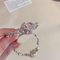 Thumbnail for Geometric Crystal Heart Bangle Bracelet - ArtGalleryZen