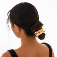 Thumbnail for Geometric Curved Metallic Elastic Hair Tie - ArtGalleryZen
