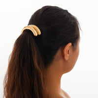 Thumbnail for Geometric Curved Metallic Elastic Hair Tie - ArtGalleryZen