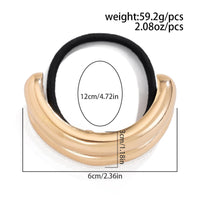 Thumbnail for Geometric Curved Metallic Elastic Hair Tie - ArtGalleryZen