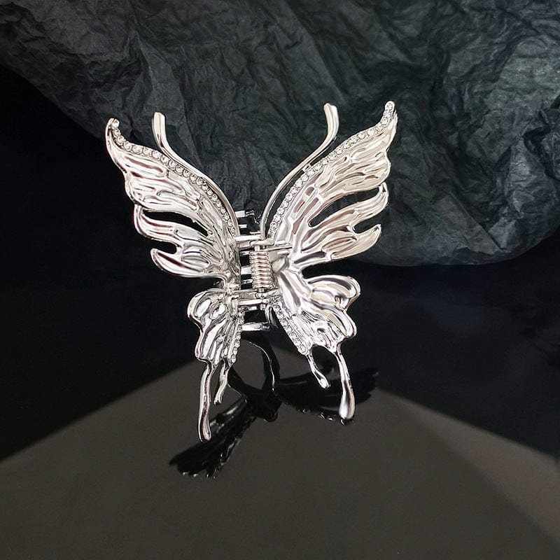 Geometric CZ Inlaid Hollow Butterfly Hair Claw Clip - ArtGalleryZen