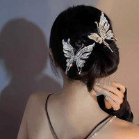 Thumbnail for Geometric CZ Inlaid Hollow Butterfly Hair Claw Clip - ArtGalleryZen