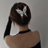 Thumbnail for Geometric CZ Inlaid Hollow Butterfly Hair Claw Clip - ArtGalleryZen