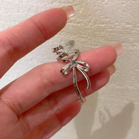 Thumbnail for Geometric CZ Inliad Ribbon Bowknot Ear Wrap Earrings - ArtGalleryZen