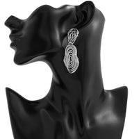 Thumbnail for Geometric Dangling Spiral Oval Stud Earrings - ArtGalleryZen