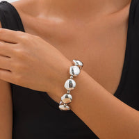 Thumbnail for Geometric Glossy Flat Round Bead Necklace Bracelet - ArtGalleryZen