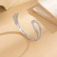 Thumbnail for Geometric Glossy Hollow Arm Cuff - ArtGalleryZen