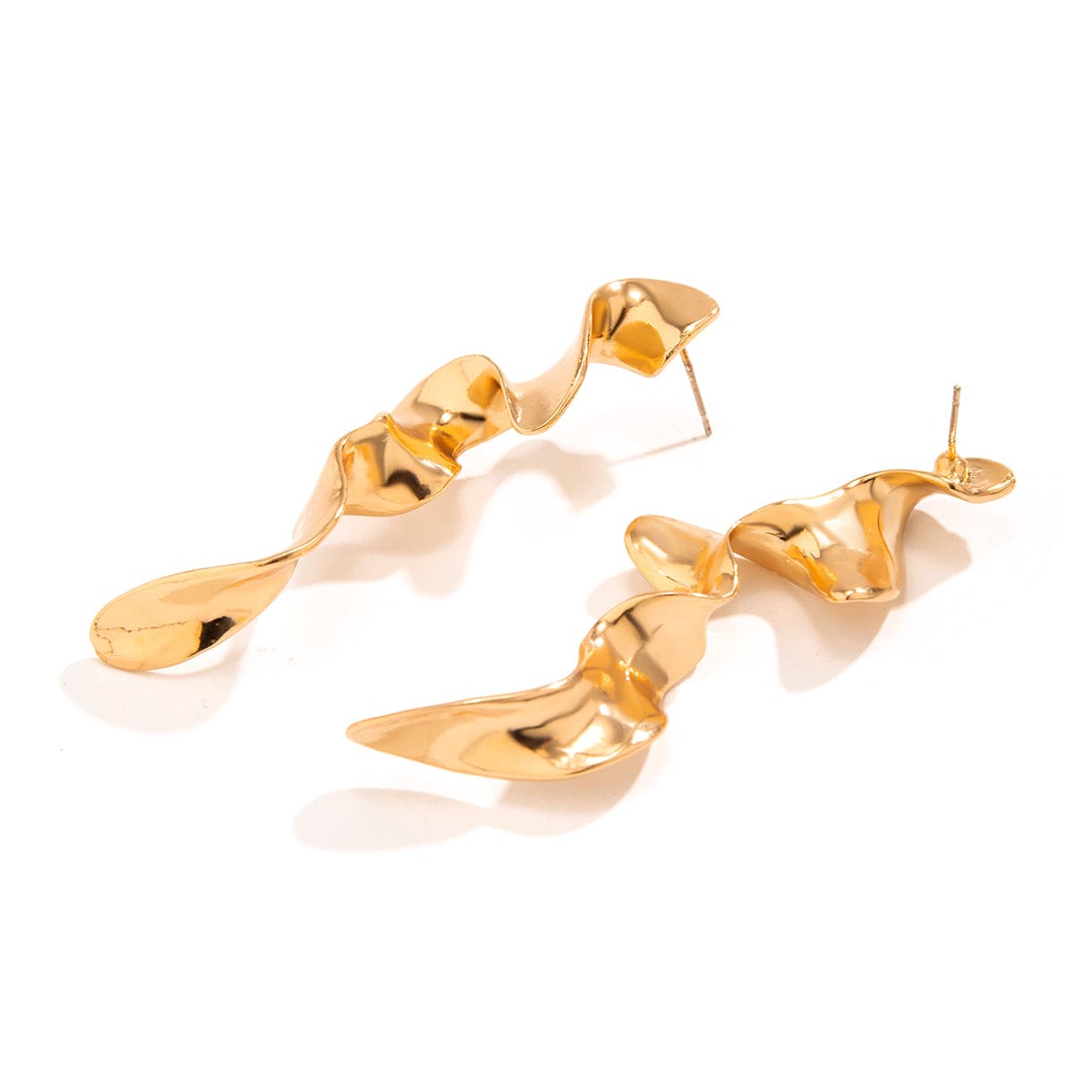 Geometric Gold Silver Plated Curved Shaped Earrings - ArtGalleryZen
