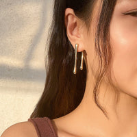 Thumbnail for Geometric Gold Silver Plated Flow Waterdrop Earrings - ArtGalleryZen