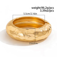 Thumbnail for Geometric Gold Silver Plated Glossy Textured Bangle Bracelet - ArtGalleryZen