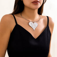 Thumbnail for Geometric Gold Silver Plated Heart Pendant Necklace - ArtGalleryZen