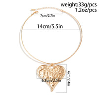 Thumbnail for Geometric Gold Silver Plated Heart Pendant Necklace - ArtGalleryZen