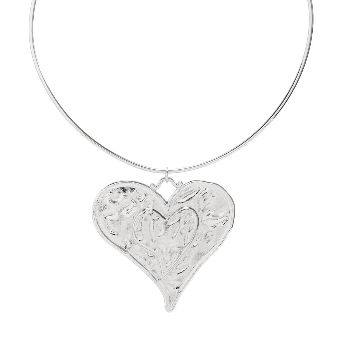 Geometric Gold Silver Plated Heart Pendant Necklace - ArtGalleryZen