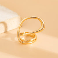 Thumbnail for Geometric Gold Silver Plated Hollow Ring Set - ArtGalleryZen