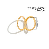 Thumbnail for Geometric Gold Silver Plated Hollow Ring Set - ArtGalleryZen