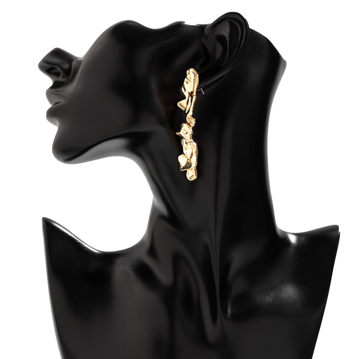 Geometric Gold Silver Plated Irregular Lava Earrings - ArtGalleryZen