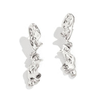 Thumbnail for Geometric Gold Silver Plated Irregular Lava Earrings - ArtGalleryZen
