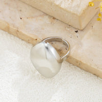 Thumbnail for Geometric Gold Silver Plated Irregular Oval Open Ring - ArtGalleryZen