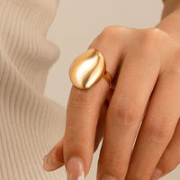Thumbnail for Geometric Gold Silver Plated Irregular Oval Open Ring - ArtGalleryZen