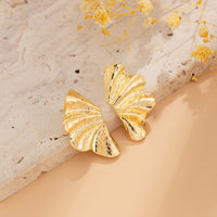 Thumbnail for Geometric Gold Silver Plated Wing Shaped Earrings - ArtGalleryZen