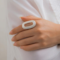 Thumbnail for Geometric Gold Silver Plated Zero Shaped Open Ring - ArtGalleryZen