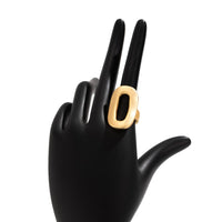 Thumbnail for Geometric Gold Silver Plated Zero Shaped Open Ring - ArtGalleryZen