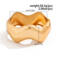 Thumbnail for Geometric Gold Silver Tone Glossy Wave Bangle Bracelet - ArtGalleryZen