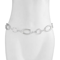 Thumbnail for Geometric Gold Silver Tone Hollow Oval Waist Chain - ArtGalleryZen