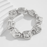 Thumbnail for Geometric Gold Silver Tone Irregular Beaded Bracelet - ArtGalleryZen