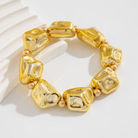 Thumbnail for Geometric Gold Silver Tone Irregular Beaded Bracelet - ArtGalleryZen