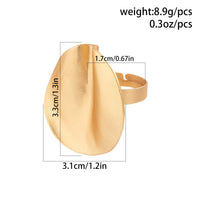 Thumbnail for Geometric Gold Silver Tone Round Disk Curved Open Ring - ArtGalleryZen