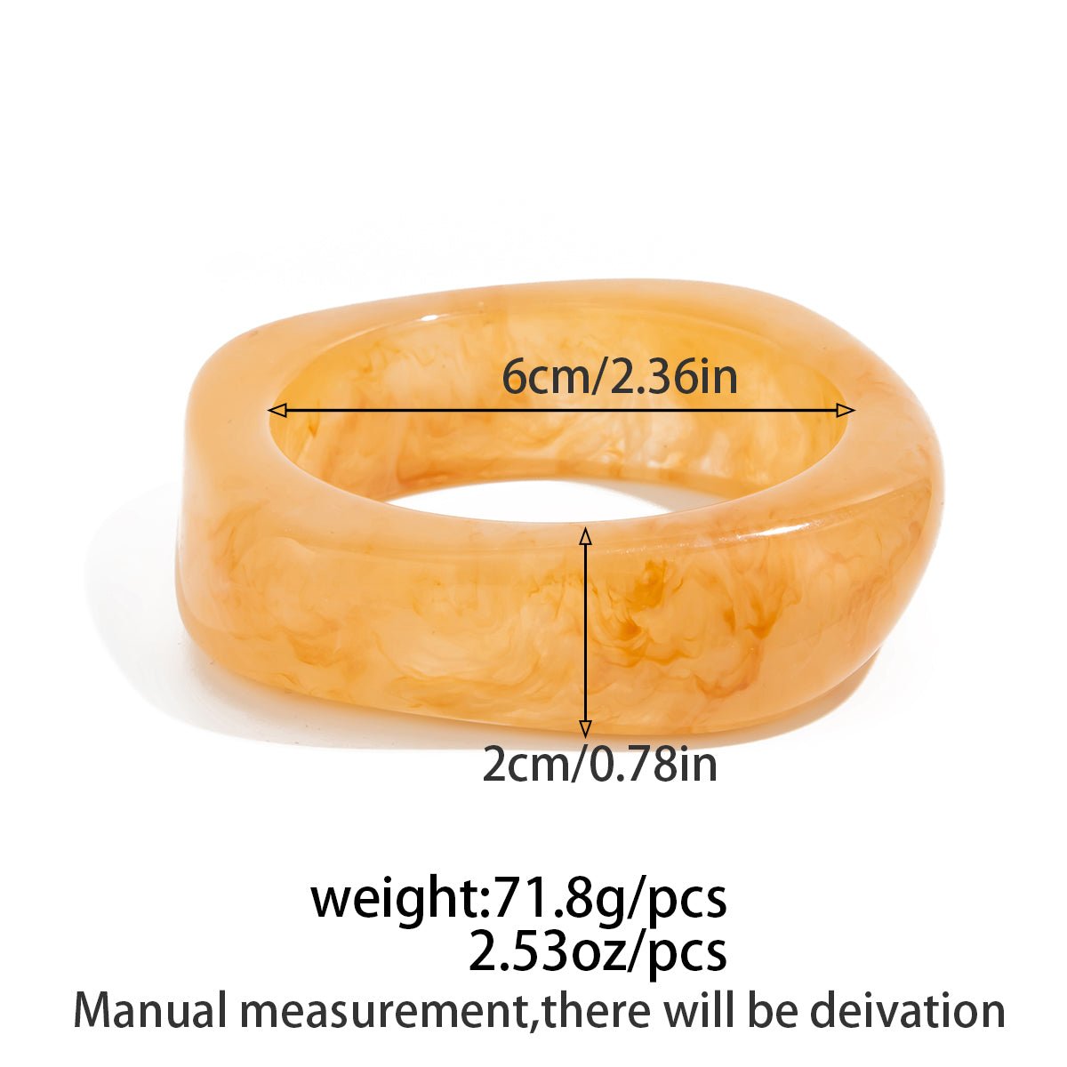 Geometric Gradient Square Resin Bangle Bracelet - ArtGalleryZen