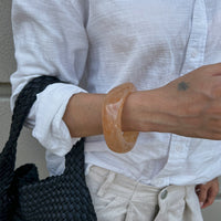 Thumbnail for Geometric Gradient Square Resin Bangle Bracelet - ArtGalleryZen