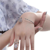 Thumbnail for Geometric Healing Stone Rose Bangle Bracelet - ArtGalleryZen