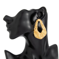 Thumbnail for Geometric Hollow Pleated Waterdrop Stud Earrings - ArtGalleryZen