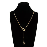 Thumbnail for Geometric Hollow Waterdrop Charm Y Necklace - ArtGalleryZen
