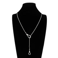 Thumbnail for Geometric Hollow Waterdrop Charm Y Necklace - ArtGalleryZen