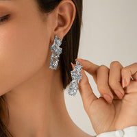 Thumbnail for Geometric Irregular Abstract Lava Earrings - ArtGalleryZen