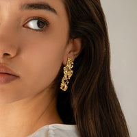 Thumbnail for Geometric Irregular Abstract Lava Earrings - ArtGalleryZen