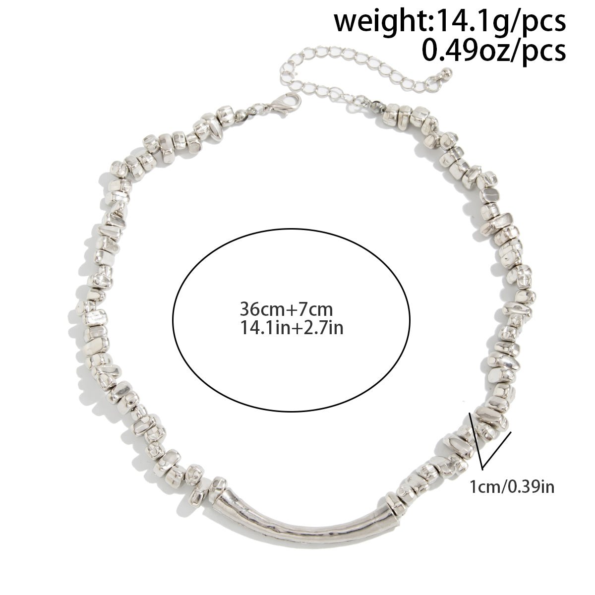 Geometric Irregular Beaded Chain Choker Necklace Bracelet - ArtGalleryZen