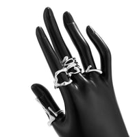 Thumbnail for Geometric Irregular Flow Lava Open Ring Set - ArtGalleryZen