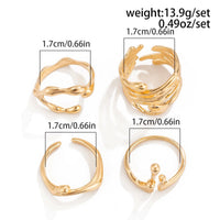Thumbnail for Geometric Irregular Flow Lava Open Ring Set - ArtGalleryZen