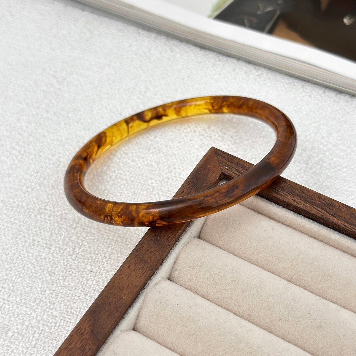 Geometric Irregular Gradient Resin Bangle Bracelet Set - ArtGalleryZen