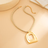 Thumbnail for Geometric Irregular Hoop Pendant Necklace - ArtGalleryZen