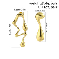 Thumbnail for Geometric Irregular Melting Waterdrop Asymmetrical Earrings - ArtGalleryZen